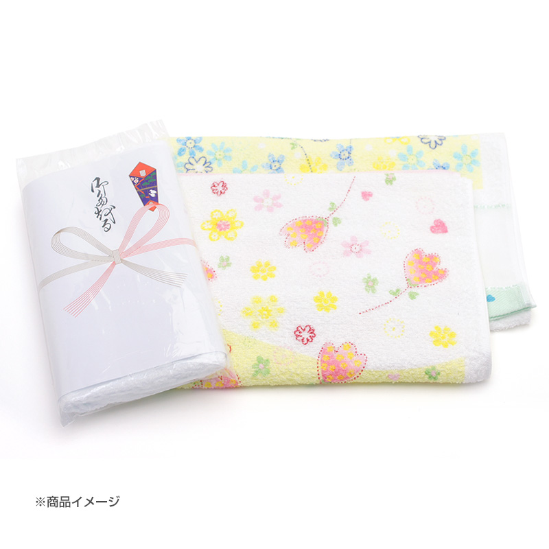 ご挨拶用粗品フェイスタオル(リップリップ) /日本製（220匁) /熨斗付き